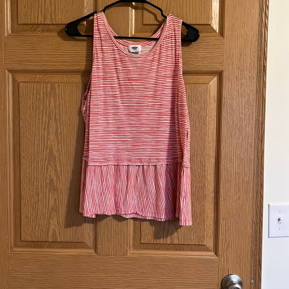 Salmon and white striped top